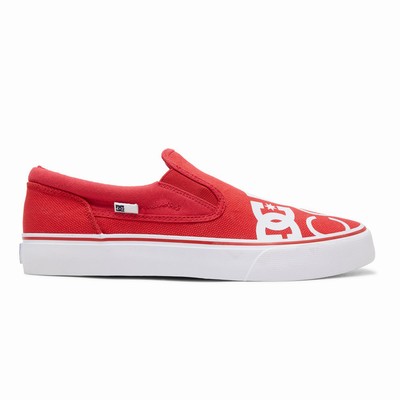 DC Trase SP Slip Ons Férfi Tornacipő Piros/Fehér (POJG84237)